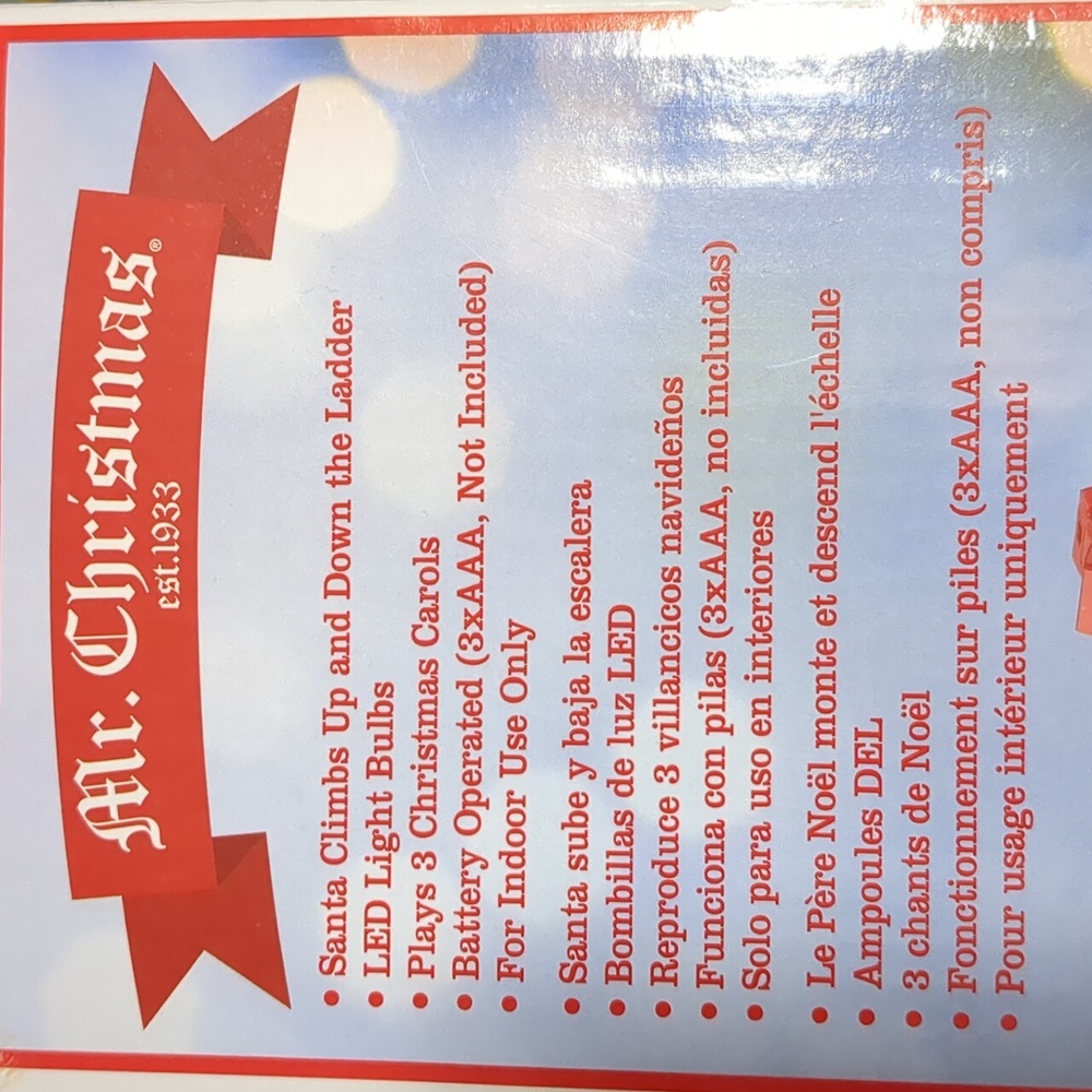 Mr. Christmas Est. 1933 Climber Santa Tabletop Decor New in Box 🎅 - Picture 7 of 9